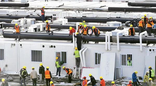 武漢雷神山醫院施工現場
